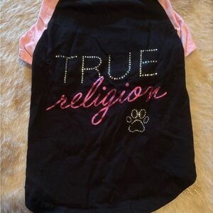 NWOT True Religion Black and Pink Pet Tee
